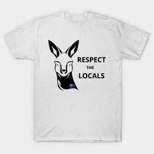 Kangaroo respect the locals black T-Shirt